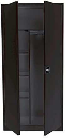 Lüllmann Mehrzweckschrank Spind Spindschrank abschließbar 180x80x38cm (RAL 9005 Tiefschwarz)