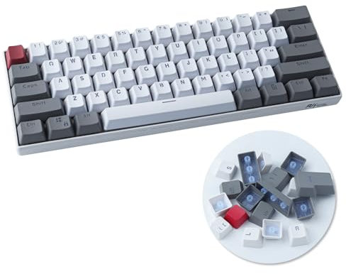 Sunzit Keycaps, 61 Keycaps Backlight Two-Color Mechanical Keypad PBT Keycap For RK61 / GH60 / ALT61 / Annie/Keyboard Poker Keys