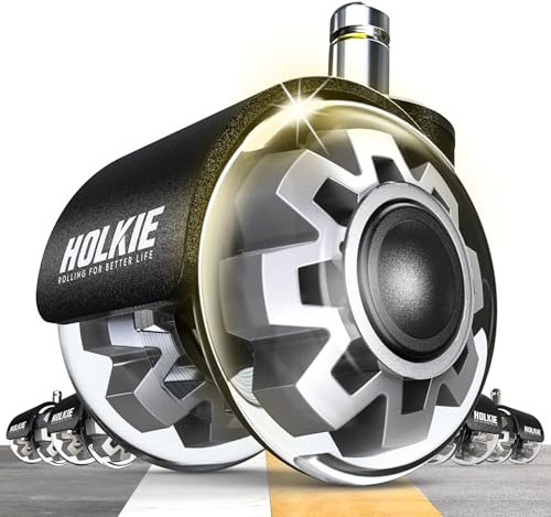 HOLKIE Office Chair Wheels 10x22mm 1KEA ONLY 2 Inch Castors Replacement, Grey Dual Rubber Smooth & Silent Desk Chair Casters Wheels-Set of 5 For Hardwood Floors & Carpet Computer Gaming Rollers