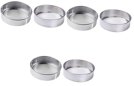 CAFIEDR 6er-Pack feinmaschiges Mehlsieb-Set zum Backen – praktisches Küchensieb für Puderzucker und Backbedarf