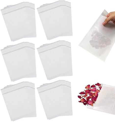 130 Stück Pergamintüten, Selbstklebend Pergamenttüten Mini, Durchscheinend | Wachsschmelzverpackung, Samentütchen, Kraftpapier Aufkleber, Hochzeit, Wiederverschließbare Pergamintüten