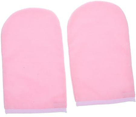 FOMIYES Guantes de Parafina para Manos Mujer, Hidratantes y Reutilizables Cierre Cómodo, Algodón y Poliéster para Spa de Cera Caliente, Rosa
