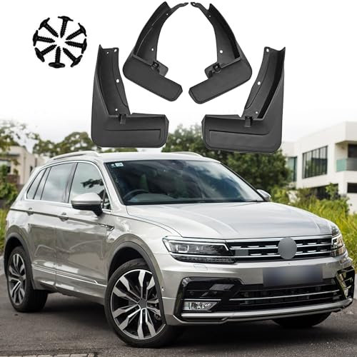 ERMWALR for VW Tiguan 2 R-Line 2017-2023 Mud Flaps - Set of 4 No Drilling Required Car Fenders Flexible PP Mud Flap Splash Guard (Tgn 2RL 17-23)