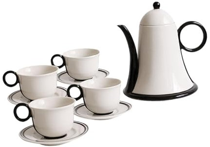 Sharplace Tetera con Taza, Juego de Té de, Tetera con Mango, Tetera para Cocina, Hogar, Restaurante, Camping, con 4 Tazas, Individual