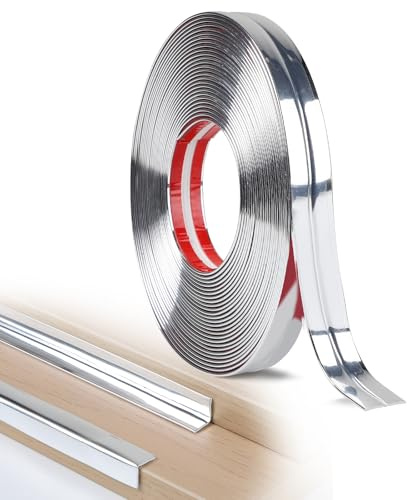 EFUTURETIME Zierleisten Selbstklebend 2cm×10m Eck Stuckleisten Wand Silber | Flexible Dekorative Leiste für Türrahmen, Fenster, Sockelleisten, Decken, Schränke und Tischkantenschutz, Spiegel-glänzend