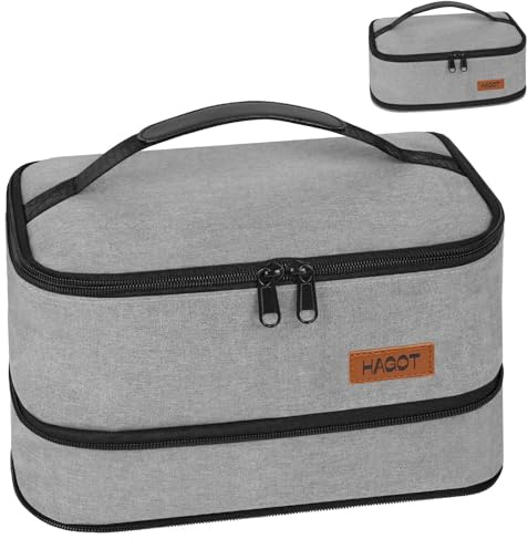 HAGOT 7.5L Kühltasche Klein Isolierte, Faltbar Lunchbox, Lunchtasche Isoliertasche, Tragbare Kühlbox, für Herren Damen, für Picknicks Arbeit, Grau
