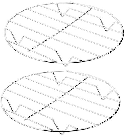 IMIKEYA 2pezzi Barbecue Rotonda Acciaio Inossidabile per Costine e Arrosti Accessori BBQ per Cucinare Casa o Picnic Design Aria Ottimale per Uniforme