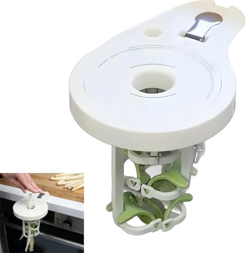 2025 Premium Spargelschäler Set mit 6 Klingen & Zubehör, Professioneller manueller Spargelschäler ohne Strom, Rostfrei & spülmaschinengeeignet