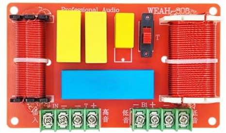 XAGMODSHN 250W 3 Way 1 Treble 2 Bass High Low Frequency Divider for Speakers Crossovers Frequency Divider with Switches Adjustable