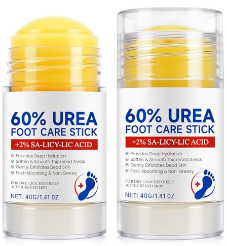 2 Stück Urea Creme 60 Prozent für Füße, Urea Fußcreme gegen Hornhaut & rissige Fersen, Fusscreme für Sehr Trockene Füsse Hornhaut, Feuchtigkeitsspendende Fußpflege, Fußcreme für Trockene Füße & Hand