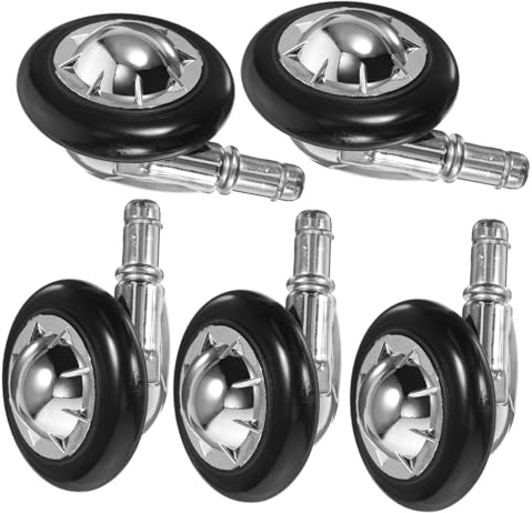 DOITOOL 5 pièces Lot de Roulettes Renforcées pour Chaise de Bureau Roues Pivotantes PVC et Alliage Aluminium Remplacements Robustes pour Sols Durs et Tapis Compatibles et Silencieuses