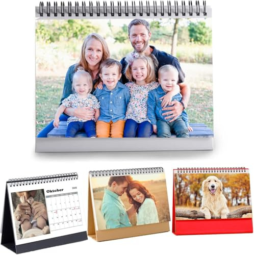 Fotokalender Wandkalender2026 selbst gestalten Stehkalender mit eigenen Fotos Fotokalender zum Aufstellen Foto Bastelkalender DIY Weihnachten (Kalender Schreibtisch 17cmx21cm, 1 x Kalender)