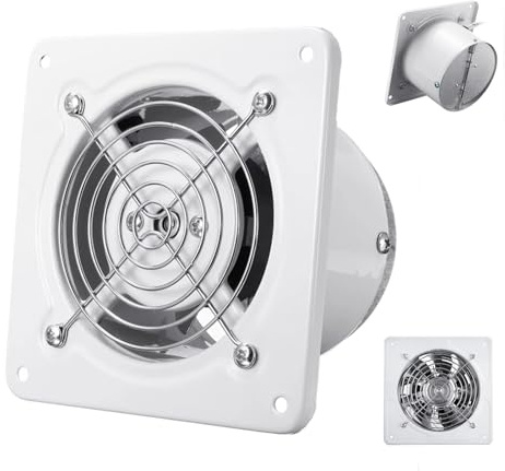 AISINILALAO Ventilatore da Soffitta con Aspirazione Potente, Ventilatore Industriale 2800 RPM Ventilatore da Finestra Portatile 8-12 Pollici per Cucina/Bagno/Garage (Bianco),10inch,220V