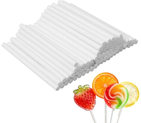 CXNXFD 100 palillos blancos de 15 cm para cake pop, dulces y postres, color blanco