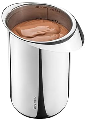 GEFU Rührschüssel MERO 1,5 l - Schüssel mit Ausgießer & Innenskalierung | Edelstahlschüssel mit Silikonboden, ergonomischem Griff & 1500 ml Volumen. Rutschfest, stabil und spülmaschinengeeignet.