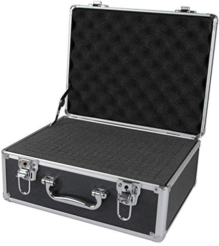 Aluminium-Werkzeugkästen, Werkzeugkoffer, Haushalts-Tragekoffer, Aktenkoffer, Werkzeugkasten mit Schaumstoff, Silber (schwarz)