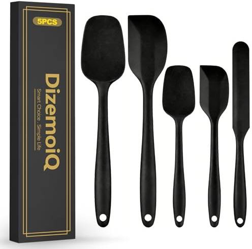 DizemoiQ 5er Set Silikon Spatel Hitzebeständig BPA-frei Flexibler Küchenspatel für Kochen Backen Praktischer Spatel für Rühren und Umrühren in der Küche