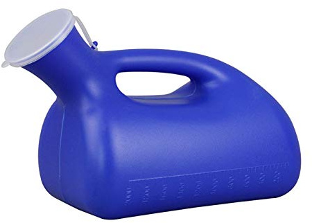 Bouteille urinaire, Urinoirs for hommes – Bassin en plastique épais de 2000 ml avec couvercle, bouteilles de pipi portables, conteneurs de collecte de voyage, urinoir pratique et pratique