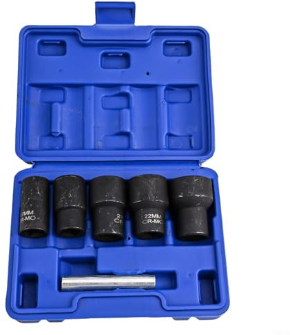 Lot de 6 extracteurs d'écrous endommagés 1/2 pour extraction de boulons cassés, construction en métal avec tailles de 17 à 27 mm, convient pour automobile