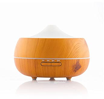 InnovaGoods - Humidificador 2 en 1 y difusor de Aroma, LED Multicolor, 300 ml, silencioso, con 15 Modos de iluminación, Madera, ABS