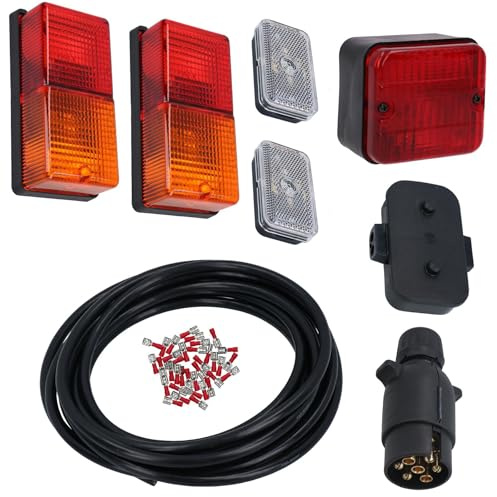 AB Tools 10m Trailer Light Wiring Kit Rear Lights, Front Markers, Plug, Junction Box