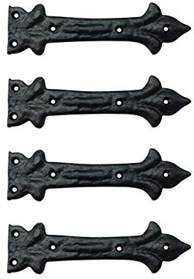 Adonai Hardware Adonijah Antique Cast Iron Strap False or Faux or Dummy Hinge Front (6.5 x 4 Pack, Matte Black) for Barn Doors, Gates, Cabinets, Wooden Box, Furniture, Chest, Trunks and Sheds