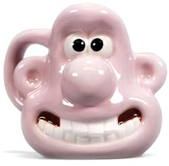 Half Moon Bay | Wallace & Gromit | Wallace 3D Shaped Mini Mug | Small 110ml Ceramic Espresso Cup & Display Piece | Official Aardman Merchandise | Quirky Novelty Collectible Gift