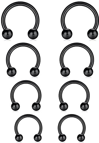 Crdifu 8er Hufeisen Piercing Nase Septum Helix Ring 1,2mm Edelstahl Nasenring Horseshoe Tragus Ohrring 6-12mm