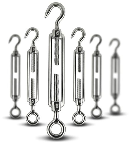 PROTECH 1 Stück Drahtspanner M10 Edelstahl A4 rostfreier V4A Drahtseil Spanner Spannschlösser Seilspanner Spannhaken Spanner für Seil