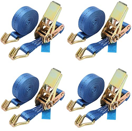 BOMKEE 4 Pezzo Cinghie a Cricchetto, 800KG 6M Cinghia Di Tensione Cinghie di Ancoraggio Cinghia Di Fissaggio