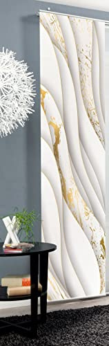 Schiebevorhang Deko blickdicht MARCIA, Farbe gold, Größe BxH 60x245 cm