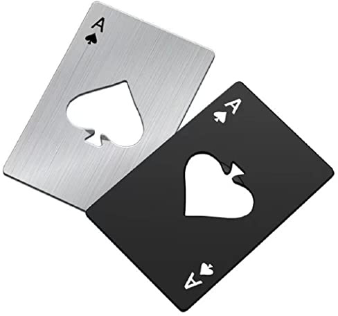 2 Pack Novelty - Ace of Spades Bottle Opener - Metal Cider Beer Bottle Openers