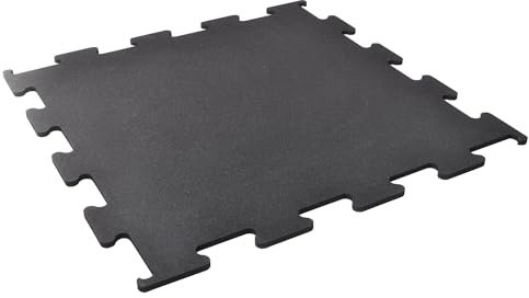 Sport-Thieme Sportboden Puzzle | Gummi | Puzzleform | Robust, leicht zu verlegen | Schwarz | 106x106 cm | Fitnessstudio, Verein, Training, Functional Training, Kampfsport