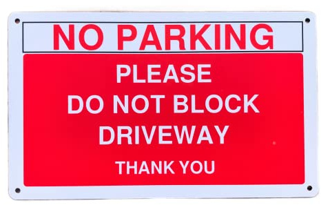 Pack of 2 X No Parking Sign, Do Not Block Driveway Plaque Private Property, Access Sign for Indoor or Outdoor Use