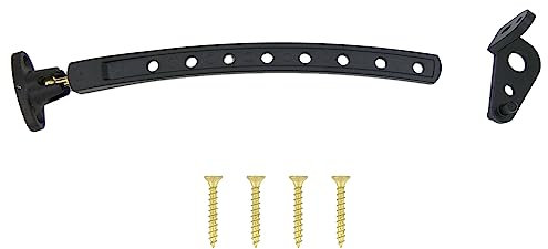 FERROELETTRA Regolatore e limitatore apertura finestra, persiane, porte e finestre - Ferma Persiane e Ferma finestra aperta interno regolabile - in Zama Verniciata (1, Nero)