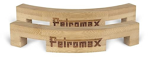 Petromax Deckel-Abstandshalter für Feuertöpfe (2 Stk.) – Bambus-Abstandshalter für optimale Belüftung, Stapelbarkeit & Rostschutz.