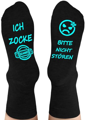 Dealswin Lustige Gaming Socken Gamer Geschenk Mit Spruch Bitte Nicht Stören Ich Zocke Zocken Socken Lustig Neuheit Weihnachts Ostern Geburtstag Geschenke Für Zocker Männer Herren Jungs Frauen Damen