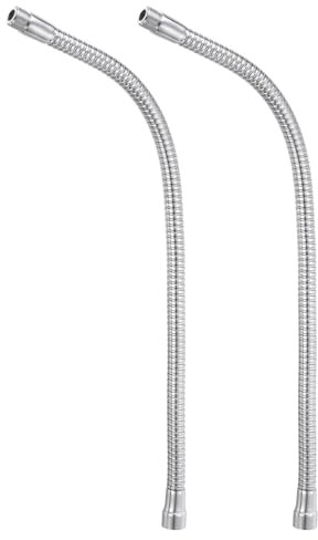 PATIKIL 19 Microphone Col Cygne, 2pcs 5/8-27 Filetage Métal Universel Tuyau Flexible Bras Col Cygne Tube Rallonge pour Multifonction DIY, Argent Ton