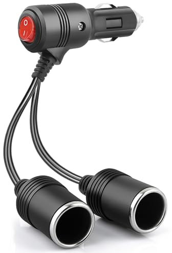 Zigarettenanzünder Verteiler, Adapter Zigarettenanzünder Steckdose，1 bis 2 KFZ Auto Zigarettenanzünder Stecker 12V/24V, zigarettenanzünder verlängerung Auto Motorrad