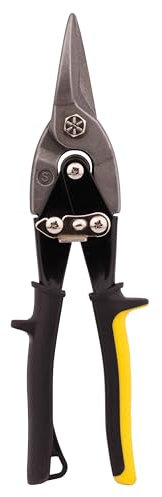 MIVOS Blechscheren - Gerader Schnitt - 26 cm - Durchlaufschere aus Chrom-Vanadium-Stahl - Zum Schneiden von Blech, Aluminium, Leder, Maschendraht, Plastik, Kupfer, Kunststoffplatten