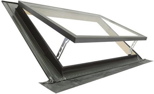 Lucernario CLASSIC VASISTAS PLUS | Finestra per accesso al tetto | Legno di abete e Alluminio | Vetrata Antigrandine + Antinfortunistica | Made in Italy | 75x38 Base x Altezza