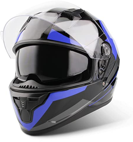 VINZ Becket Integralhelm mit Sonnenblende ECE 22.06 | Motorrad Helm Vollvisierhelm Mopedhelm | Motorradhelm Full-Face Helme | In Gr. XS-XXL