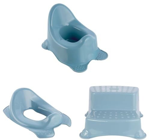 keeeper Pure Kinderpflege Set 3tlg.: Babytopf, Toilettensitz und Tritthocker, nordic blue