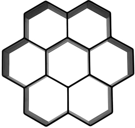 TINEASUR Moule Hexagonal à pavés de Jardin Moule à béton Réutilisable Plastique Solide Allée Terrasse Décoration Extérieure Outil Manuel 7.2x6.7In