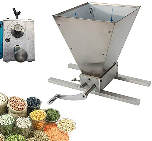 VonVVer Getreidebrecher Schrotmühle 4L 3,6kg/Min Malzmühle Manuelle Getreidemühle Walzenmühle Futtermühle mit 2 Verstellbaren Edelstahlwalzen für Getreide Mais Stroh Futter