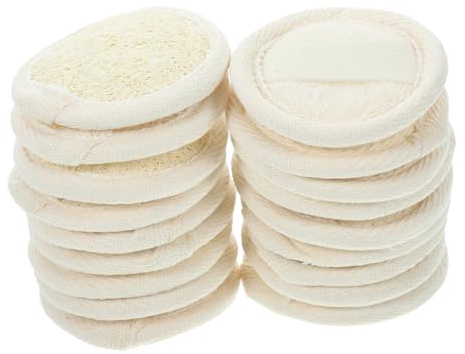HAWILLOSCH 18piezas Limpiador De Lufa Esponja Vegetal Natural Para Corporal Para Baño y Hogar Disco Limpiador Desmaquillante