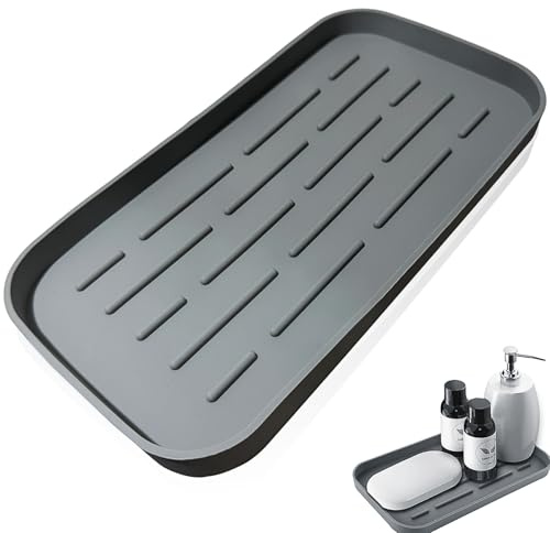 Tappetino scolapiatti in silicone, organizer per lavello in silicone, tappetino per drenaggio, cucina, scolapiatti, portasapone in silicone, per bancone della cucina, lavello, spugne, sapone, sapone