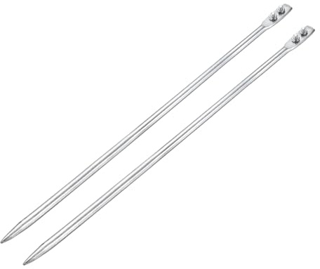 sourcing map 2 Pcs 0.6 Ground Rod Hot Galvanized Grounding Pin 2.6ft Straight Double Hole Grounding Stake for Antenna Satellite Dish Electric Fence