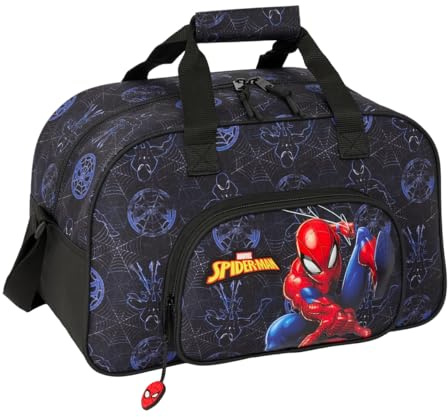 SAFTA Spiderman Attack Sac de Sport, Sac à Dos, idéal pour Enfants de différents âges, Confortable et Polyvalent, qualité et résistance, 40 x 23 x 24 cm, Noir, M, Décontracté