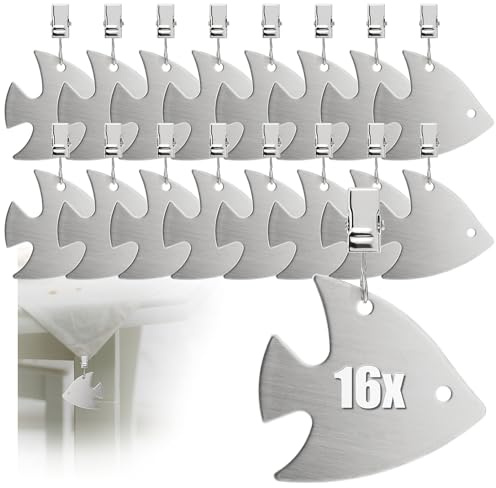 com-four® 16x Tischdeckenbeschwerer, Tischtuchgewichte aus rostfreiem | Tischtuchklammer - schwere Tischdeckenklammern